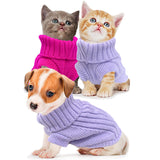 XS Dog Sweater 2-Pack, Turtleneck Knitwear Dog Sweater for Small Dogs Girl Teacup Chihuahua Yorkie Warm Winter Pet Puppy Clothes Kitten Cat Sweater for 2.2-3.5 lbs Dogs