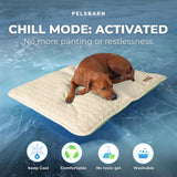 Pelsbarn Dog Cooling Mat- Ice Silk Summer Comfort, Self Cooling, Non-Slip Dog Pad, Durable & Washable, Mat for Small Dogs 18"" x 21"", Support Shelter Dogs with Every Purchase (Beige)