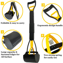 Load image into Gallery viewer, ienjoyed 32“ Tall Pooper Scooper, Large Pooper Scooper for Dogs Heavy Duty, Dog Pooper Scooper with Long Handle &amp; High Strength Durable Spring, Foldable Dog Poop Pick Up
