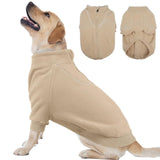 BRKURLEG Dog Sweater, Turtleneck Thick Dogs Sweatshirts Fleece Sweater, Dog Winter Coat for Small Medium Large Dogs, Pet Warm Sweaters with Zipper, Pullover Jacket with Sleeve (Light Coffee, XXL)