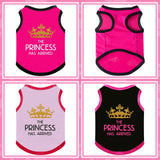 The Printed Prince 3 Pack Dog Shirts - Small Dog Outfits, Cotton Sleeveless Tshirts for Girl Chihuahua, French Bulldog, Dachshund - Pink, Red, Black, XS