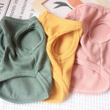BIECWIAY Cotton Dog Shirt Summer Lightweight Pet T-Shirts Soft Breathable Stretchy Cats Dogs Tee Shirt Sleeveless Vest Dog Apparel for Medium Small Dog Clothes, 3PCS Yellow&Green&Pink