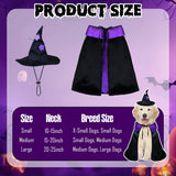 PAYHTOW Dog Halloween Costumes, Dog Witch Costume Funny Pet Witch Cloak Cape Wizard Hat Holiday Outfit Clothes Halloween Costumes for Small Medium Large Dogs Pets (Medium)