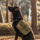 ONETIGRIS Dog Hiking Backpack, Dog Pack for Medium Large Dogs, HOPPY CAMPER 3.0 Dogs Saddle Bag Harness Outdoor Hiking (M, Brown)