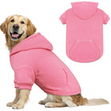 Dog Sweaters for Large Dogs,Dog Hoodie,Warm Fleece Sweatshirt with Hood & Pocket,Leash Hole,Cozy Cold Weather Pet Clothes Sweater Hoodie for Large Dogs(Pink,XL)
