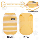 MIHACHI Dog Shirts Cotton Striped T-Shirt, Summer Pet Clothes for Small Dogs, 2-Pack Soft Puppy Apparel Cat Tee, Sleeveless Lightweight, Quick Dry, Breathable,Stretchy, Yellow M