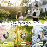 Handmade Alpaca Fiber Bird Nesting Heart(1PC) -2026 Outdoor Bird Nest Material Holder & Winter Tree Shelter, Hummingbird House & Garden Art Decoration, for Bird Lovers