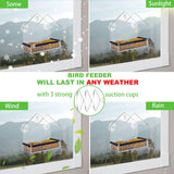 HATILP Window Bird Feeder for Outside Viewing - Clear Window Bird Feeders with Strong Suction Cup Acrylic Small Bird House with Rubber Strips Watching Gifts for Cats Elderly