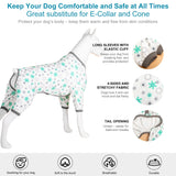 LovinPet Dog Pajamas for Large Dogs Boy,Pet Anxiety Relief PJ's,Uv Protection Pet Tshirt,Dog Comfy Stretchy Fabric,Mint Floral Print, Pullover Pitbull Clothes for All Seasons,Medium
