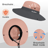 ZOORON 1 Pack Women's Ponytail Safari Sun Hat,Wide Brim UV Protection Outdoor Bucket Hat,Foldable Beach Summer Fishing Hat