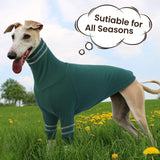 OUOBOB Greyhound Dog Sweater, Italian Greyhound Coat for Large Dogs, Whippet Pullover Turtleneck Stretchy Knit Sweatshirt, Greyhound Thermal Clothes Pajamas Sighthounds Jumpsuit for Cold Weather XXL