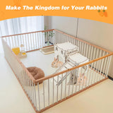 Rypet Large Wooden Rabbit Castle Bunny House, Sturdy Wood Bunny Castle with Stair, Detachable Rabbit Hideaway Breathable Small Animal Indoor Playhouse for Rabbits Hamster Guinea Pig Chinchilla Ferret