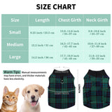 Pedgot 6 Pieces Warm Fleece Vest With Leash Ring - Dog Sweatshirt Winter Pet Clothes Plaid Pullover for Puppy Small Dogs Cat, Large