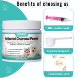 Activated Charcoal for Dogs, Cats, and All Pets, Charcoal for Dogs Poisoning, Digestive Health, Gas & Liver Support, Non-GMO, Gluten Free,3.53oz(Powder)