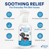 SkinSmart Antimicrobial Wound Care for Pets, Hypochlorous Acid Removes Bacteria to Promote Healing and Relieves Itch, Safe if Licked, 8 Ounce Spray Bottle