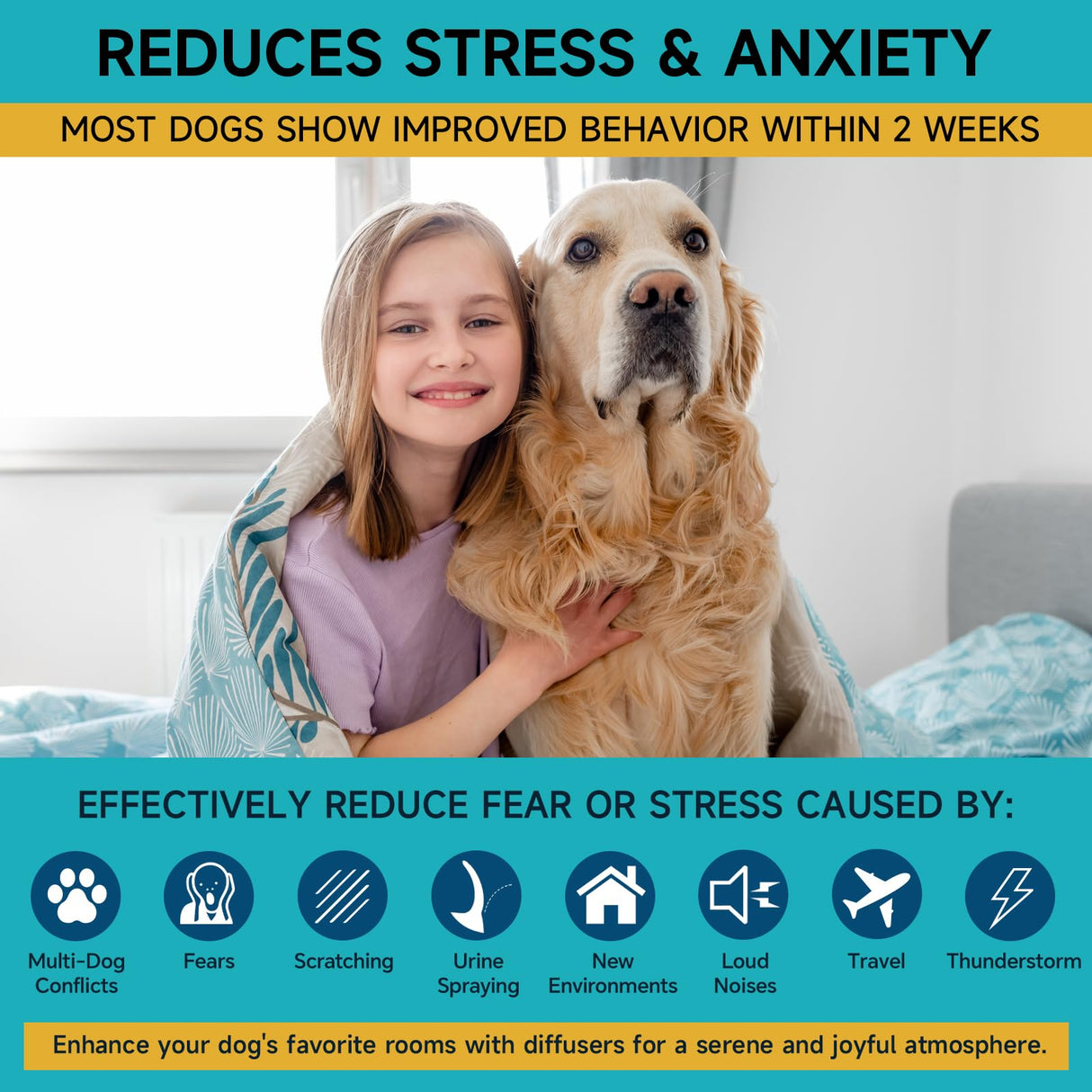 Woyamay Dog Calming Diffuser Refills - 6 Pack Dog Pheromones Calming Diffuser for Dog Anxiety Relief, Dog Pheromone Diffuser, 180 Days Pheromone Diffuser to Calm Dogs, Fits All Common Diffuser Heads