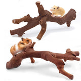 kathson 2PCS Wood Hamster Climbing Branches Decor, Natural Wooden Syrian Hamster Climb Chewing Toys, Rat Exercise Toys, Small Animal Habitat Decor Accessories for Dwarf Pets, Gerbils, Mice (7.8IN)