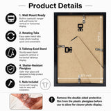 8.5x11 inch Picture Frame Black for Certificate Poster and Photo, Horizontal and Vertical Formats for Wall Hanging or Tabletop, 8.5x11 Frame with Shatter Resistant Plexiglass, Black