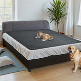 Amazon Basics Couch Cover for Dogs, Washable Anti-Slip Blanket for Bed Sofa, Quilted Furniture Protector for Indoor Pets, 82 x 52 Inches, Gray