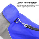 Vizpet Dog Raincoat Waterproof Coats,Dog Jacket High Visibility Warm Vest Dog Clothes for Small Medium Large Dogs (Blue-XL)