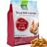 5LB Dried Black Soldier Fly Larvae for Chickens Bulk, Non GMO 86X High Calcium Grubs Than Meal Worms for Laying Hens,100% Natural BSF Larvae for Chicken Worms Wild Bird Treats, Protein Chickens Feed