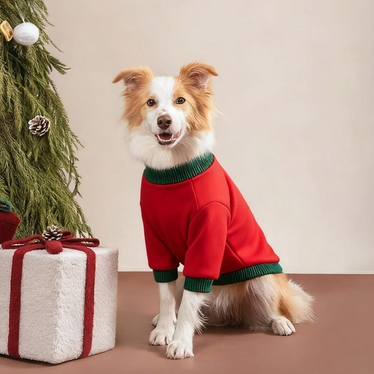 Custom Dog Hoodie, Personalized Sweatshirt with Photo Text Name Logo, Customized Hooded Sweater for Small Medium Large Dogs & Cats (Red + Green Sleeves, X-Large)
