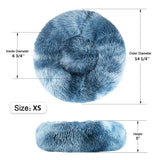 NOYAL Calming Donut Dog Bed for Small to Medium Dogs & Cats - Plush Faux Fur Anti-Anxiety Pet Bed with Machine Washable Cover & Non-Slip Base