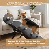 Dog Ramp for Couch, Birchwood Dog Bed Ramp for Small Dogs, 4-Level Adjustable (8.6"-20.9") Foldable Pet Ramp, Wide Non-Slip EVA Surface with Glow Strips, Solid Birchwood 200Lbs