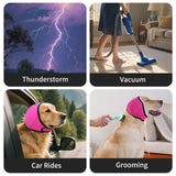 LIANZIMAU Quiet Ears for Dogs Comfort Calming Hoodie Dog Ear Covers for Noise & Anxiety Relief Ear Wraps for Dog Adjustable Dogs Ear Muffs Noise Protection Firework,Grooming and Force Drying