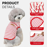 Preferhouse Dog T-Shirts for Extra Large Dogs 2 Pack, XL Dog Sleeveless Striped Vests Dog Pullover T-Shirts Lightweight Puppy Kitten Tank Top Cat Tee for Schnauzer, RedBlack-XL