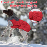 EMUST Dog Winter Coat XL, Thicken Fleece Lining Dog Snow Jacket Vest for Winter with Turtleneck, Adjustable Pet Puffer Jacket Snowsuit for Cold Weather, Red