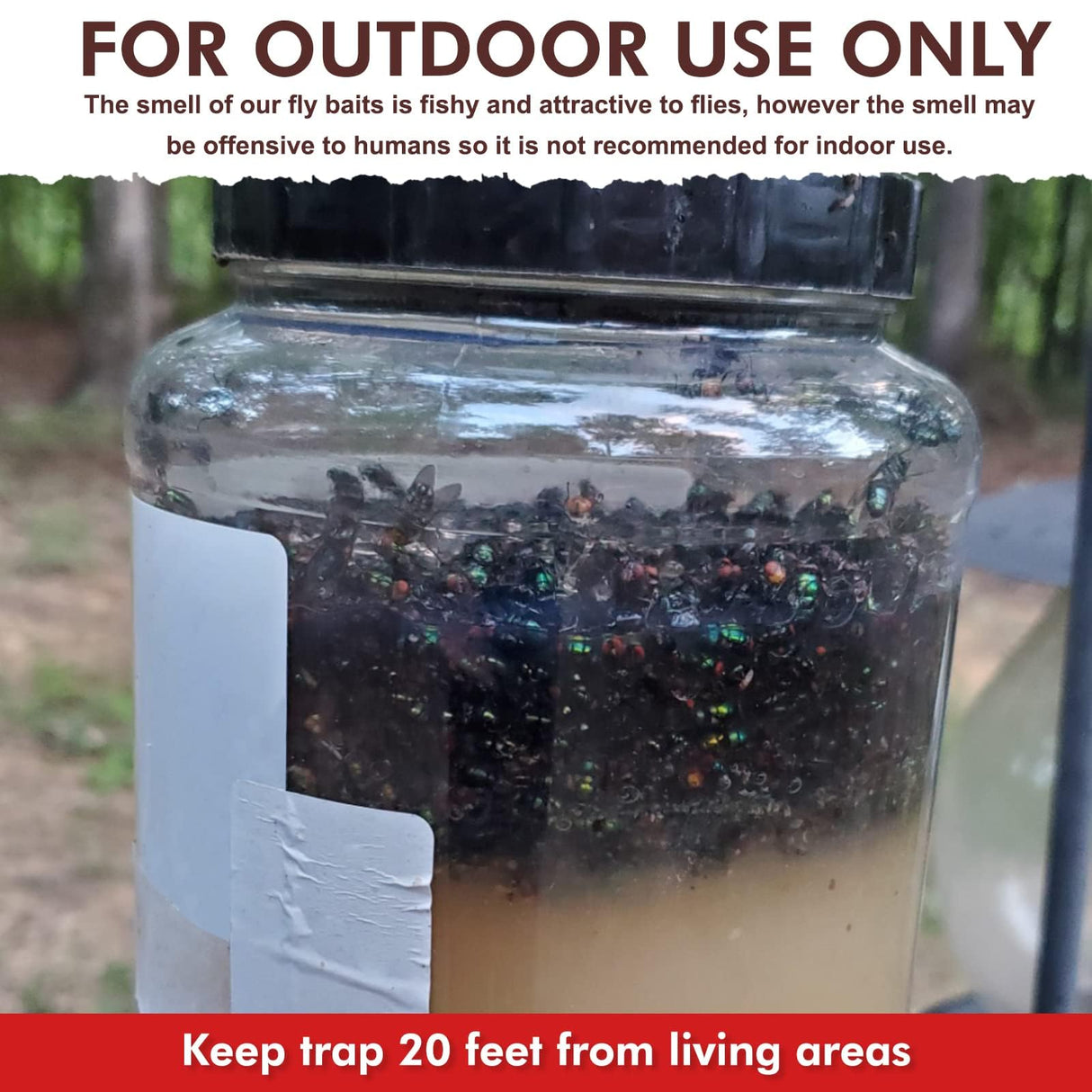 20 Pack Fly Trap Bait Refills, Reusable Fly Bait, 600g Natural Fly Bait Refill Packets Killer for Reusable Fly Traps Outdoor, Fly Attractant for Ranch Fly Traps Outdoor