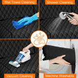 Dog Car Seat Cover for Back Seat - Waterproof, Non-Slip, Pet Bench Seat Covers, with 60/40 Split Bench Fit, Universal Size for Sedans, Trucks & SUVs, Machine Washable, Non-Stick Fur & Durable, M-Black