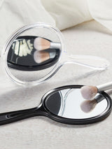 Hand Mirror, Double-Sided 1X/5X Magnifying Mirror with Handle, Acrylic, 8.3" L x 4.5" W, Clear, Pack of 1