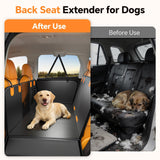 FALDAA Dog Car Seat Cover, Back Seat Extender for Dogs 400LBS Capacity, Dog Hammock for Car PU Leather, Hard Bottom Dogseat Cover Universal Car Fit, Waterproof DogSeat Cover for Car SUV Truck