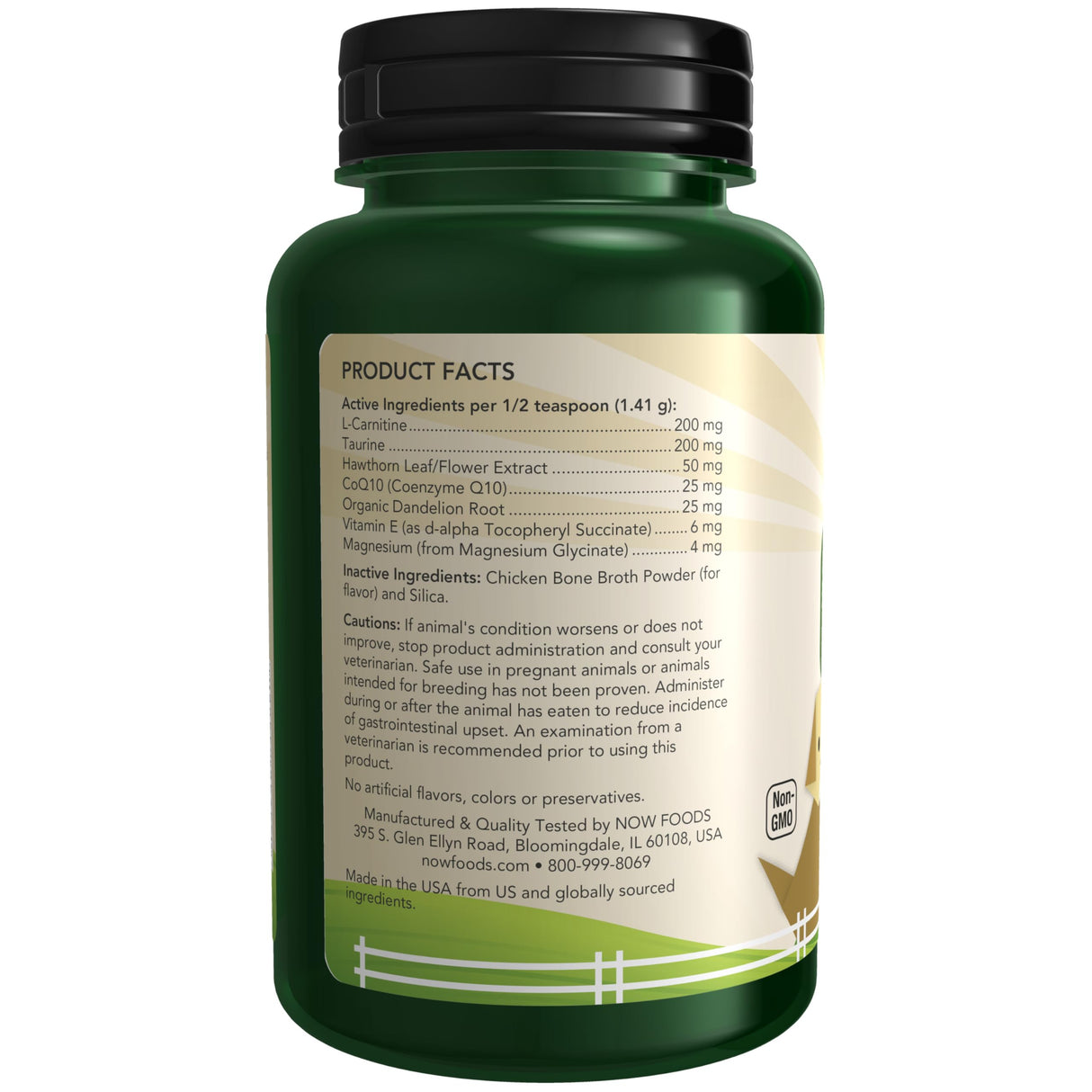 NOW Pet Health, Cardiovascular Support Supplement, Formulated for Cats & Dogs, NASC Certified, Powder, 4.5-Ounce