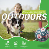 QDAN Dog Balls, World Cup Soccer Ball with Straps, Durable Herding Balls for Small Medium Pet, Puppy Birthday Gifts, Dog Water Toy, Pet Toys Puppy Ball (6 Inch)
