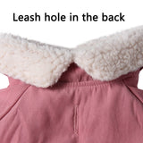 Vecomfy V-Collar Dog Coats for Medium Dogs Sweater Fleece Lining Warm Doggie Jacket for Cold Winter Pink L