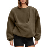 BJUTIR Kokopaws Pet Sling Sweatshirts For Women Long Sleeve Fleece Sharpa Kangaroo Pouch Hoodie For Dogs Pet Carrier Pullover Animal Holder Tops Brown,S