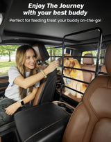 JOYTUTUS Dog Car Barrier, Pet Barrier Follow The Seat Movement 34"- 58" Width Adjustable SUV Dog Barrier for Back Seat, Vehicle Gate Heavy Duty, Ideal for Sedans SUVs Trucks MPVs