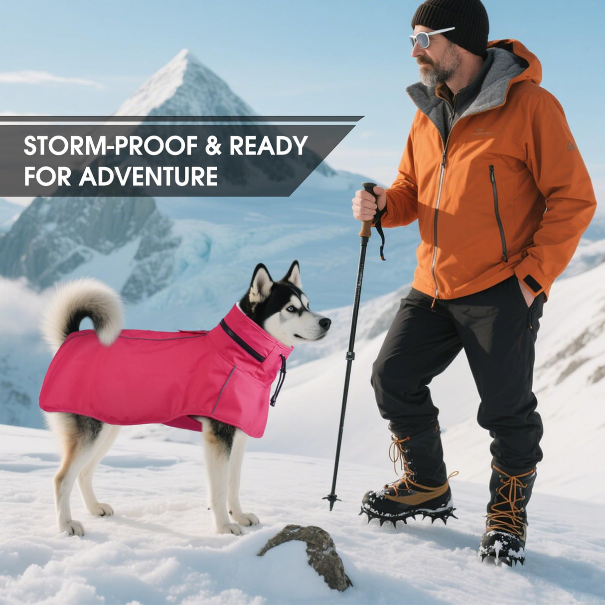 OUOBOB Dog Raincoat for Medium Dogs, Waterproof Adjustable Dog Rain Jacket with Hood, Leash Hole, Lightweight Reflective Poncho for Rain, Snow, Windy Weather & Outdoor Walks, Camping, Hiking - Pink M