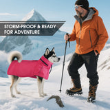 OUOBOB Dog Raincoat for Medium Dogs, Waterproof Adjustable Dog Rain Jacket with Hood, Leash Hole, Lightweight Reflective Poncho for Rain, Snow, Windy Weather & Outdoor Walks, Camping, Hiking - Pink M