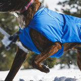 Ruffwear, Vert Dog Winter Jacket, Insulated Waterproof Dog Coat with Harness Leash Portal, Breathable Design with Leg Loops, Windproof Extended Coverage, Reflective Trim, Blue Pool, Large