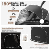 Foldable Dog Stroller for Small Dogs & Cats Portable Compact Pet Stroller Up to 35lbs Medium Pets One Click Folding Large Cat Carriage with Convertible Canopy Storage Basket - Black
