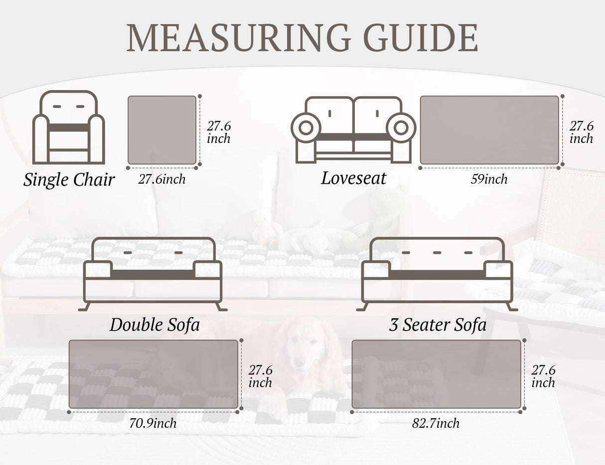 Couch Cushion Cover for dog Sofa Cover Washable Pet Love Seat Couch Covers for Sofa Slipcovers Couch Protector Blanket for Dog Sofa Cushion Covers for Pet Washable Pad Light Brown 70x70cm/27.6x27.6in