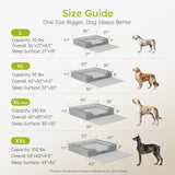 CWAWZ Dog Beds for Large Dogs, Orthopedic Pet Bed with Cooling Gel Memory Foam, Waterproof Large Dog Beds with Removable Washable Cover, 36" Pet Sofa Dutch Velvet with Blanket Bone Toy, Light Gray
