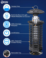 Bug Zapper Outdoor, Plug in Electric Mosquito Fly Zapper w/ 15W Light & 4200V Grid & on/off Switch, Mosquito Traps & Killer for Indoor, Kitchen, Patio, Backyard and More (Black)