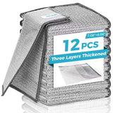 12 Pcs New Upgrade 3-Layer Metal Dish Cloth, No Scratches and No Odor, Multipurpose Wire Dishwashing Rag for Wet and Dry, Kitchen Cleaning DishRags,Sinks,Dishes,Stove Top, Dimensions(7.08X8.86)