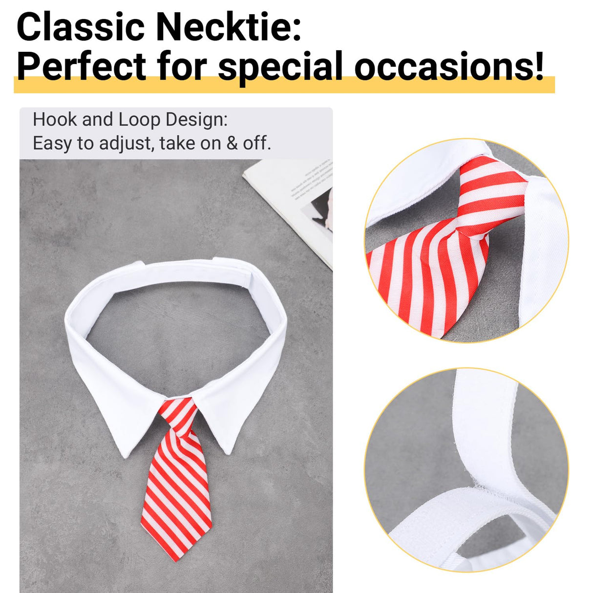 Segarty Neck Tie for Dogs, 6 Pack Adjustable Cute Pet Ties Collars Grooming Accessories Formal Wedding Costume for Medium Large Dogs, Black Red Star Dog Necktie Set Birthday Holiday Party (XL)