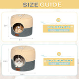 Cat Cave Bed for Indoor Cats, 2-in-1 Convertible Cat House & Lounge with Reversible Plush Cushion – Calming Anti-Anxiety Anti-Slip Pet Bed for Small Dogs & Kittens, Cozy Hideaway Tent, 19.7 inches